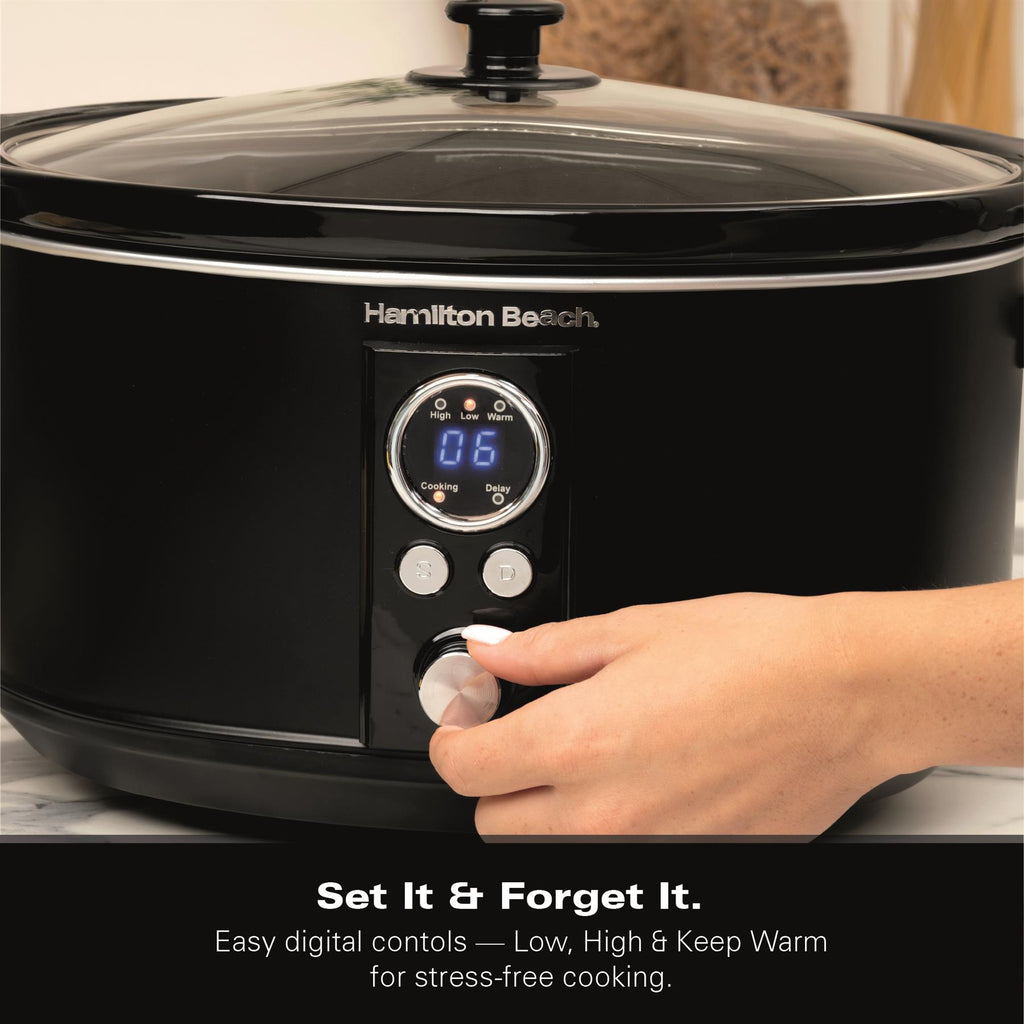 Hamilton Beach 6.5L Digital Slow Cooker - Black