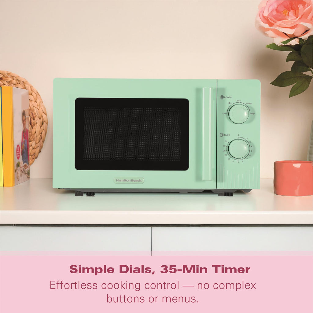 Hamilton Beach Miami Manual 800W Microwave - Mojito Mint