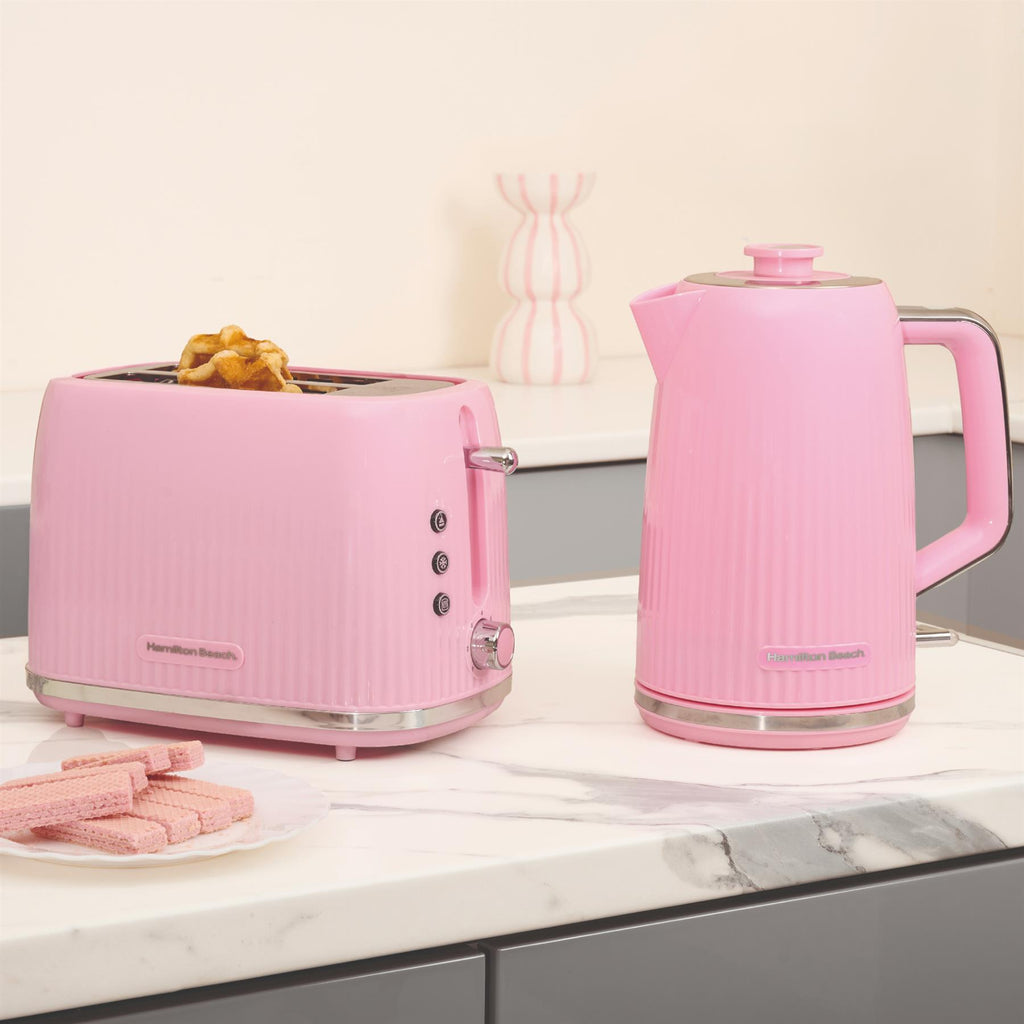 Hamilton Beach Miami Kettle & Toaster Set Flamingo Pink