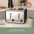 Hamilton Beach Scandi 4 Slice Toaster - Matte Black with Wood Effect - Hamilton Beach UK