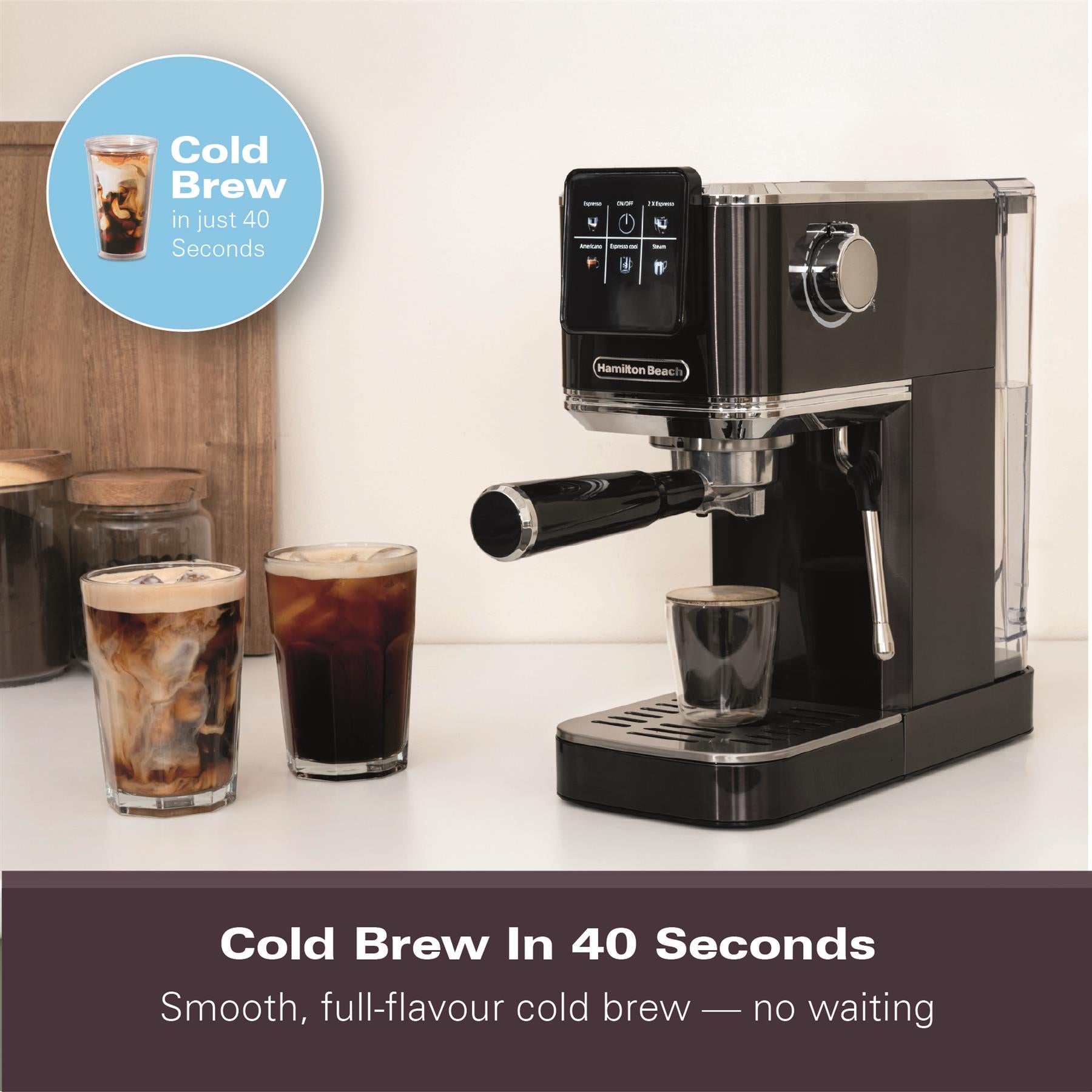 Hamilton Beach BaristaPro Touch 5-in-1 Espresso Machine Black
