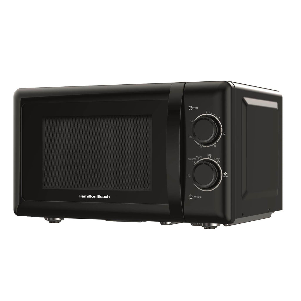 Hamilton Beach 20L Manual Microwave With Stainless Steel Cavity - Black - Hamilton Beach UK