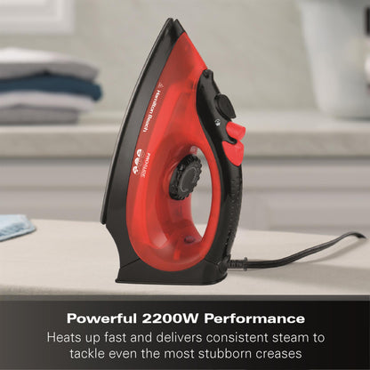 Hamilton Beach ProGlide 2200W Corded Steam Iron - Red & Black