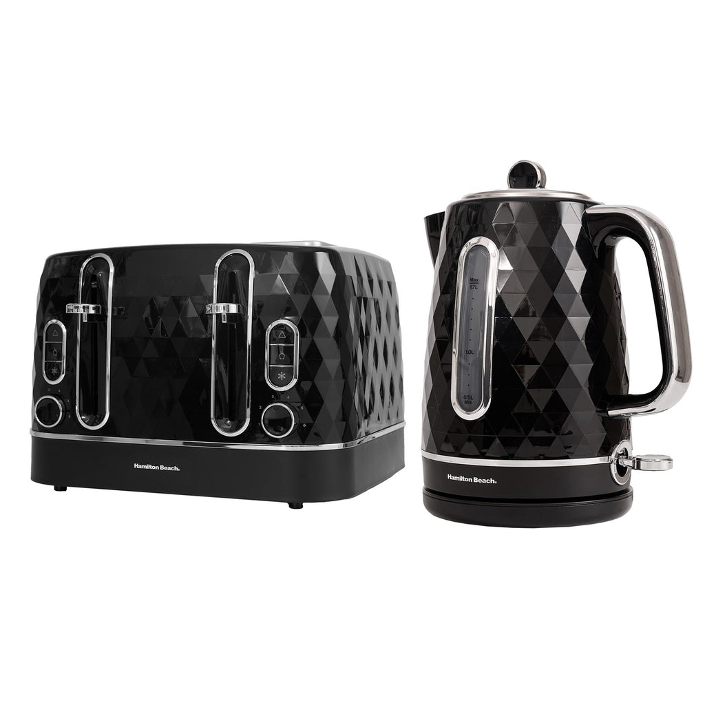 Hamilton Beach Diamond Kettle & Toaster Set Black