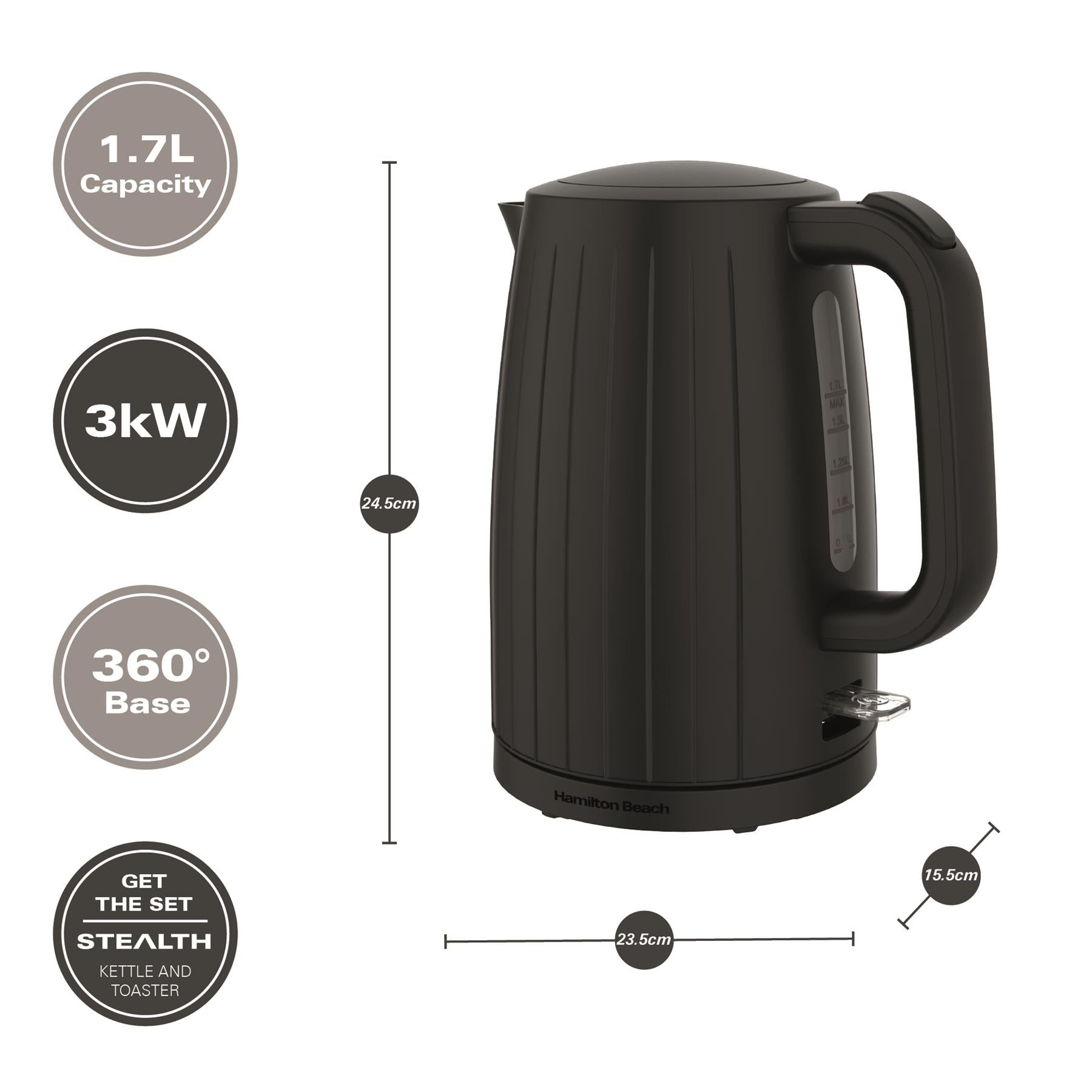 Stealth Kettle & Toaster Set - Black