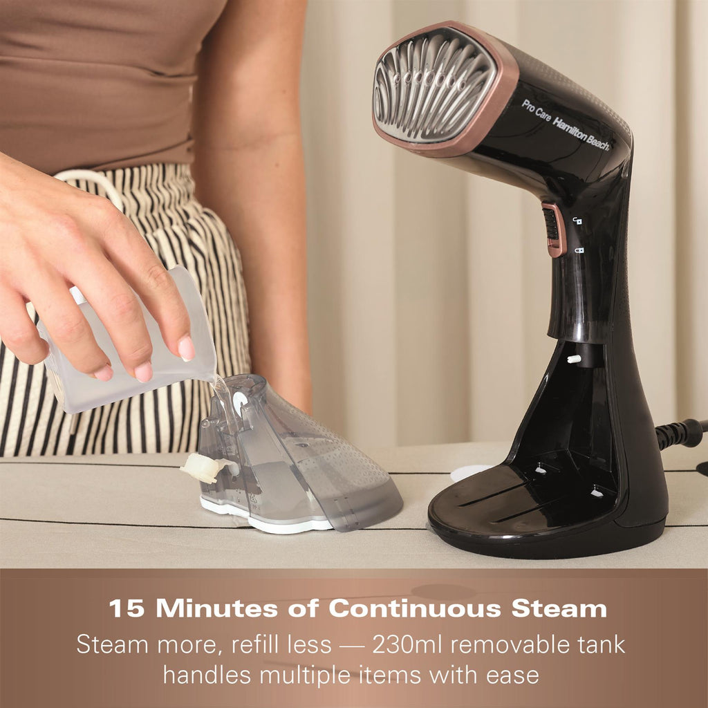 Hamilton Beach ProCare Handheld Garment Steamer - Black & Bronze