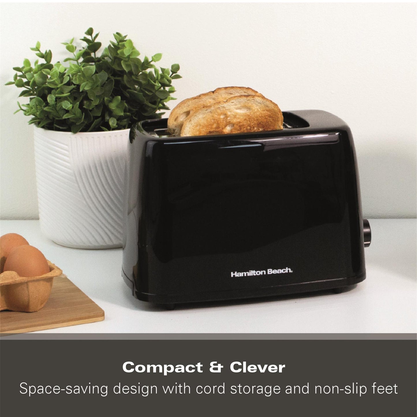 Hamilton Beach Essential 2 Slice Black Plastic Toaster