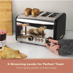 Hamilton Beach Scandi 4 Slice Toaster - Matte Black with Wood Effect - Hamilton Beach UK