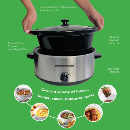 Hamilton Beach 'The Family Favourite' 6.5L Silver Slow Cooker