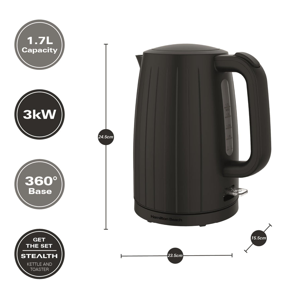 Hamilton Beach Stealth Kettle & Toaster Set Black