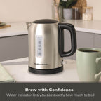 Hamilton Beach Compact 1L Kettle - Brushed Stainless Steel - Hamilton Beach UK