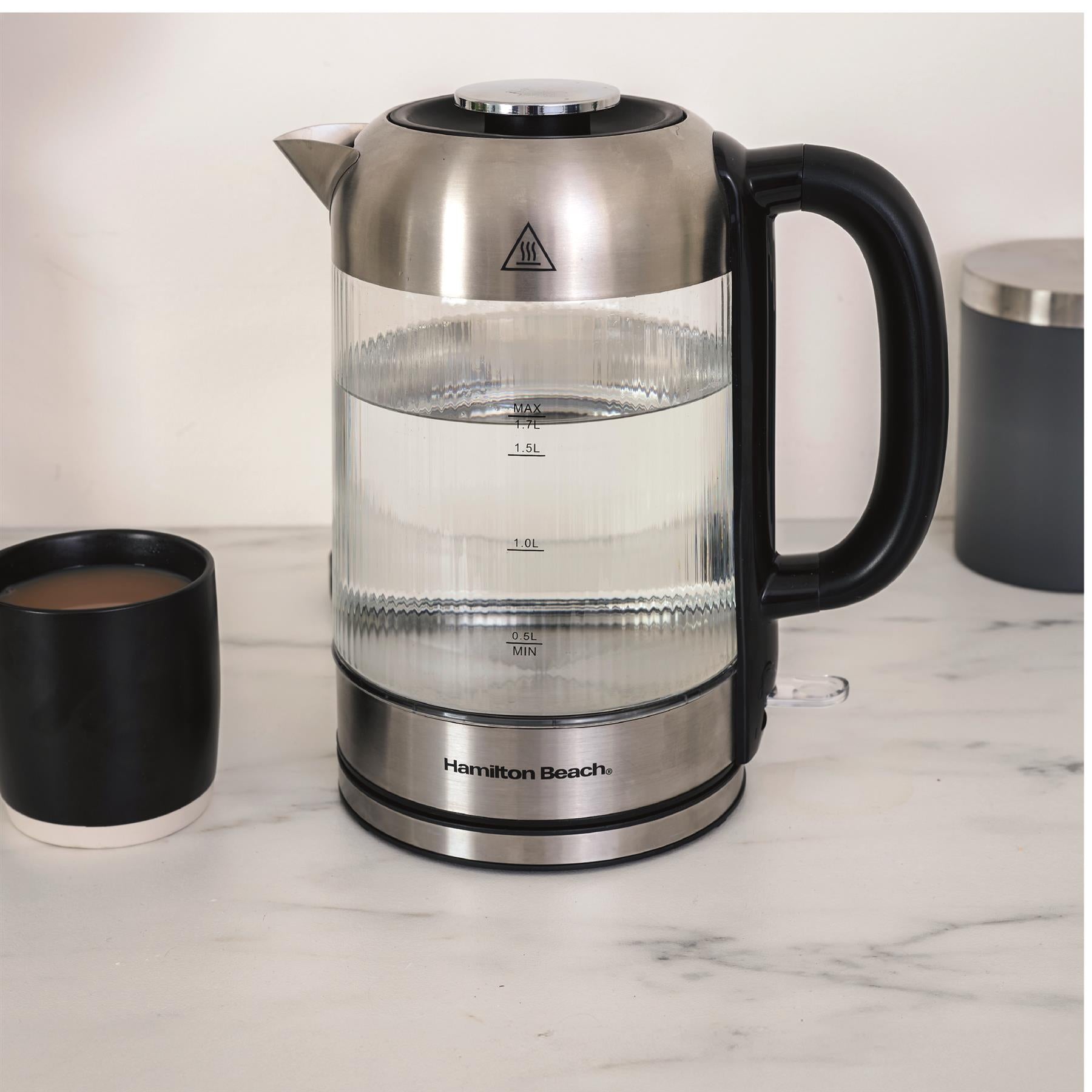 Hamilton Beach Liberty 1.7L Ribbed Glass Kettle