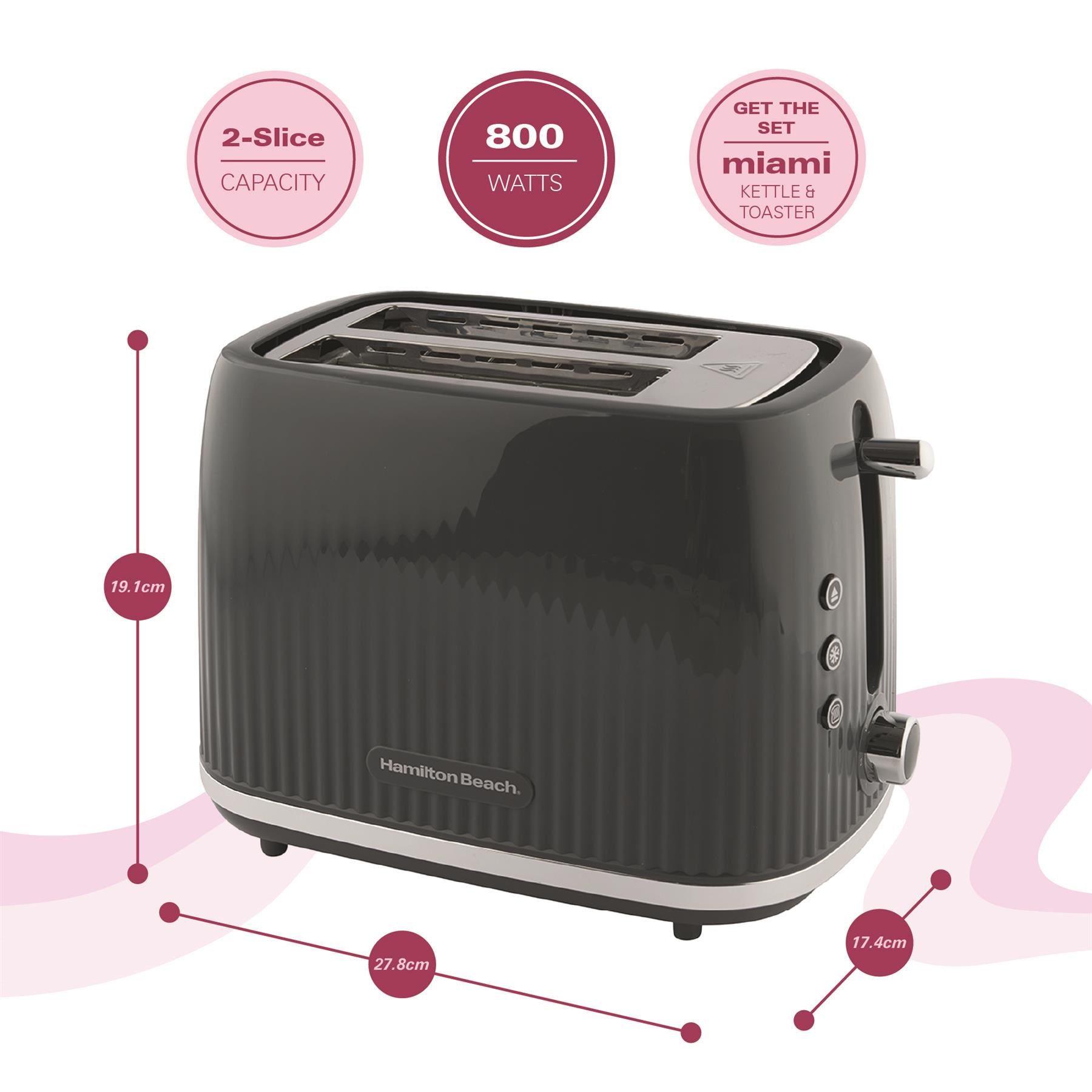 Hamilton Beach Miami Kettle, Toaster & Microwave Set