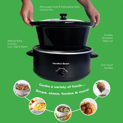Hamilton Beach 'The Family Favourite' 6.5L Black Slow Cooker