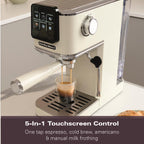 Hamilton Beach BaristaPro Touch 5-in-1 Espresso Machine Cream
