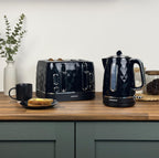 Hamilton Beach Diamond Kettle, Toaster & 20L Stainless Steel Cavity Microwave Set - Black