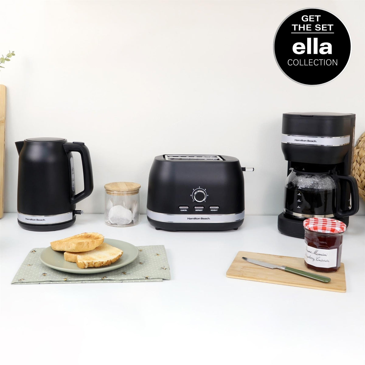 Hamilton Beach Ella 1.7L Matte Black Kettle