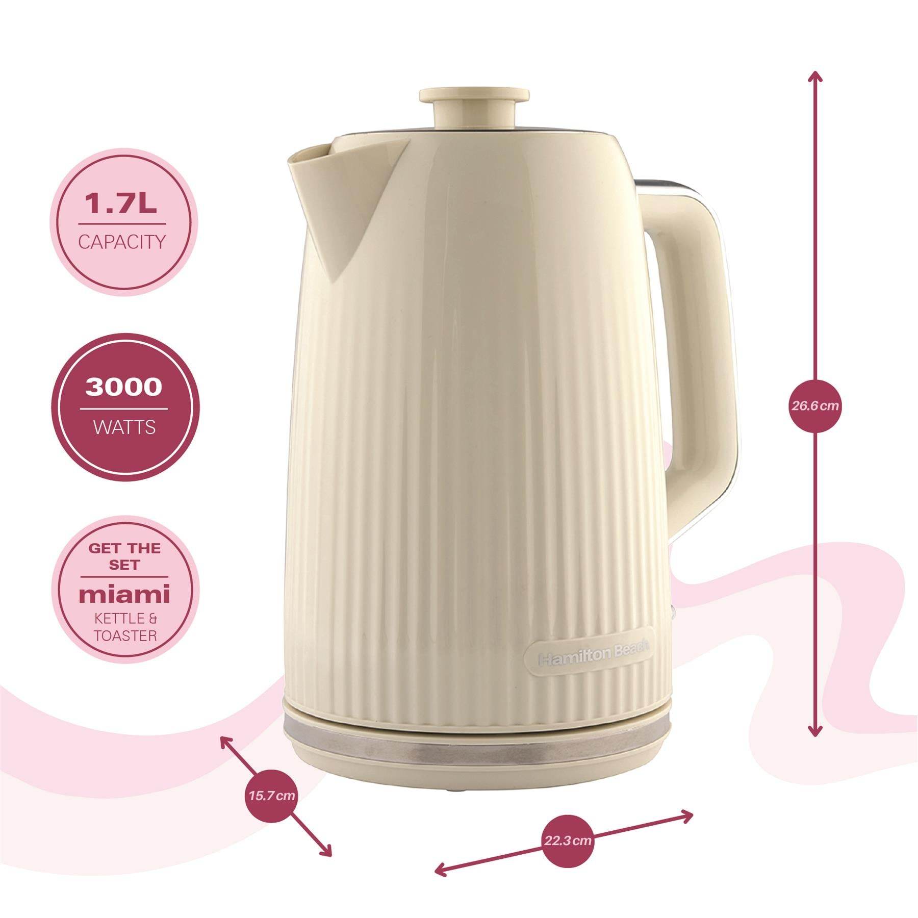 Hamilton Beach Miami 1.7L Kettle Sand - Hamilton Beach UK