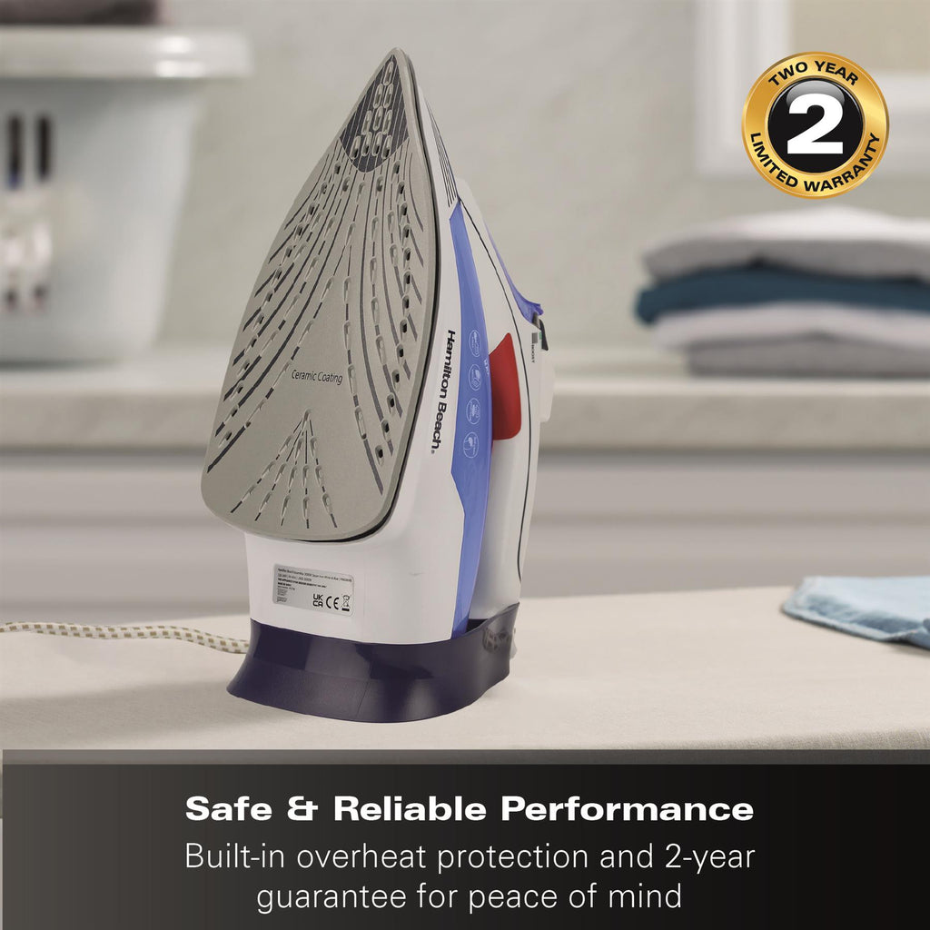 Pro SteamMax 3000W Steam Iron - White & Blue
