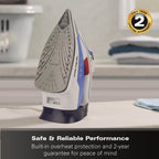 Hamilton Beach Pro SteamMax 3000w Steam Iron - White & Blue - Hamilton Beach UK