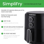 Hamilton Beach SimpliFry 4.2L Manual Air Fryer - Hamilton Beach UK