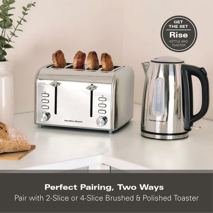 Hamilton Beach Rise 4 Slice Brushed & Polished Stainless Steel Toaster
