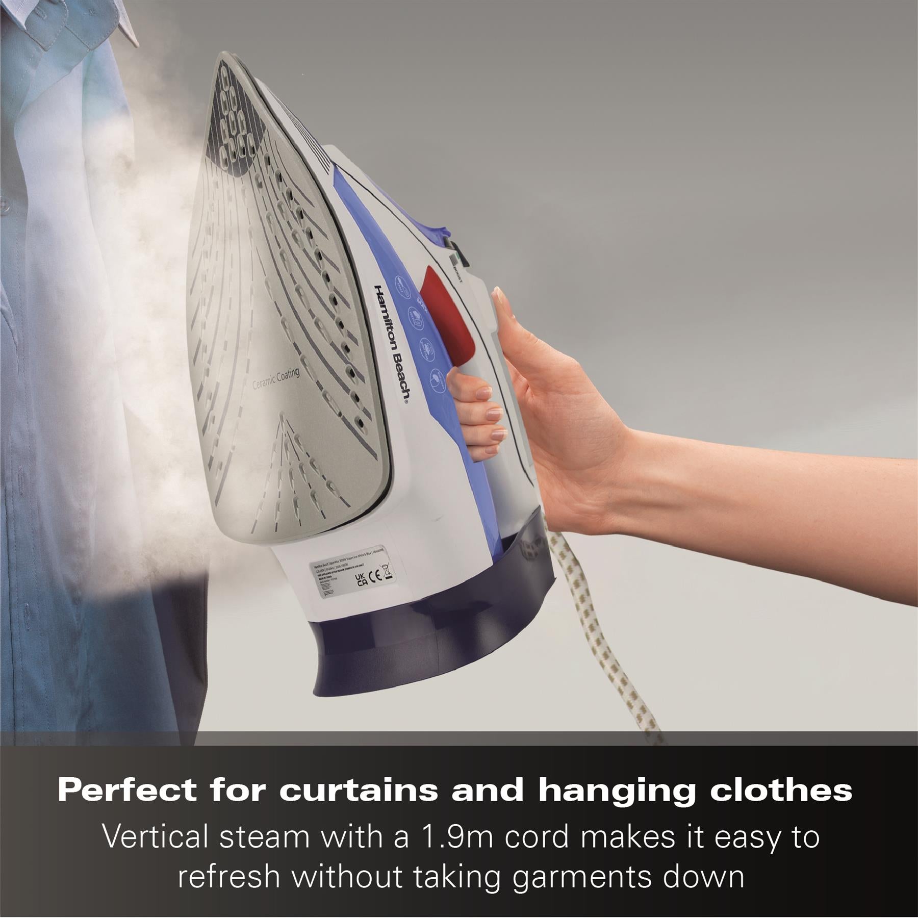 Pro SteamMax 3000W Steam Iron - White & Blue