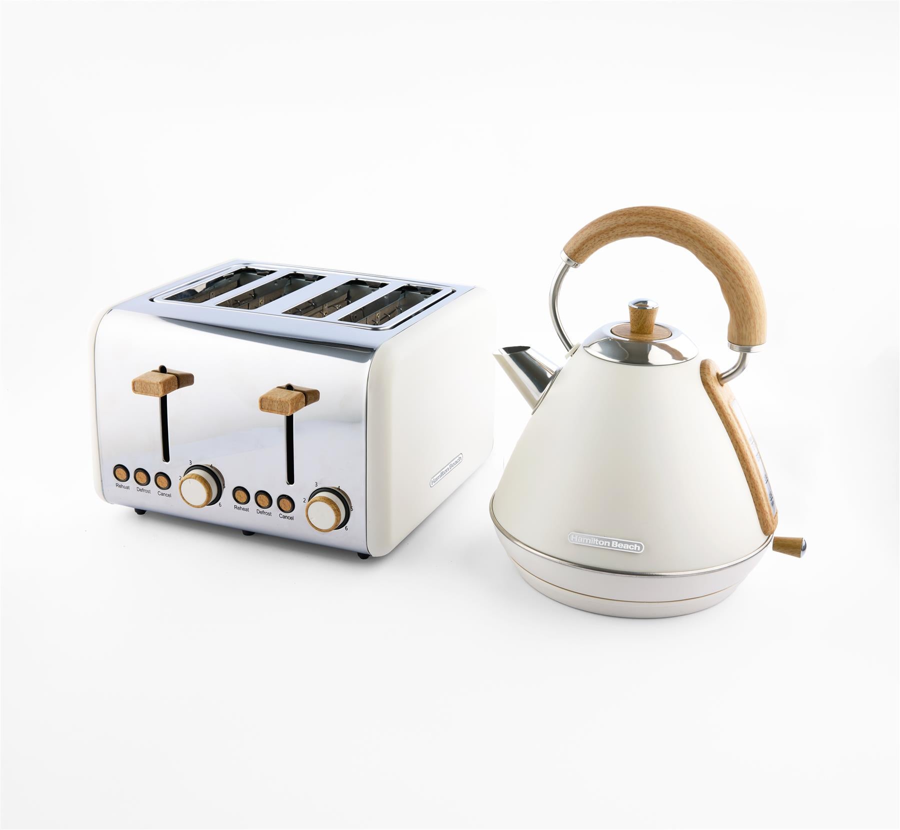Scandi Pyramid Kettle & Toaster Set - Cream