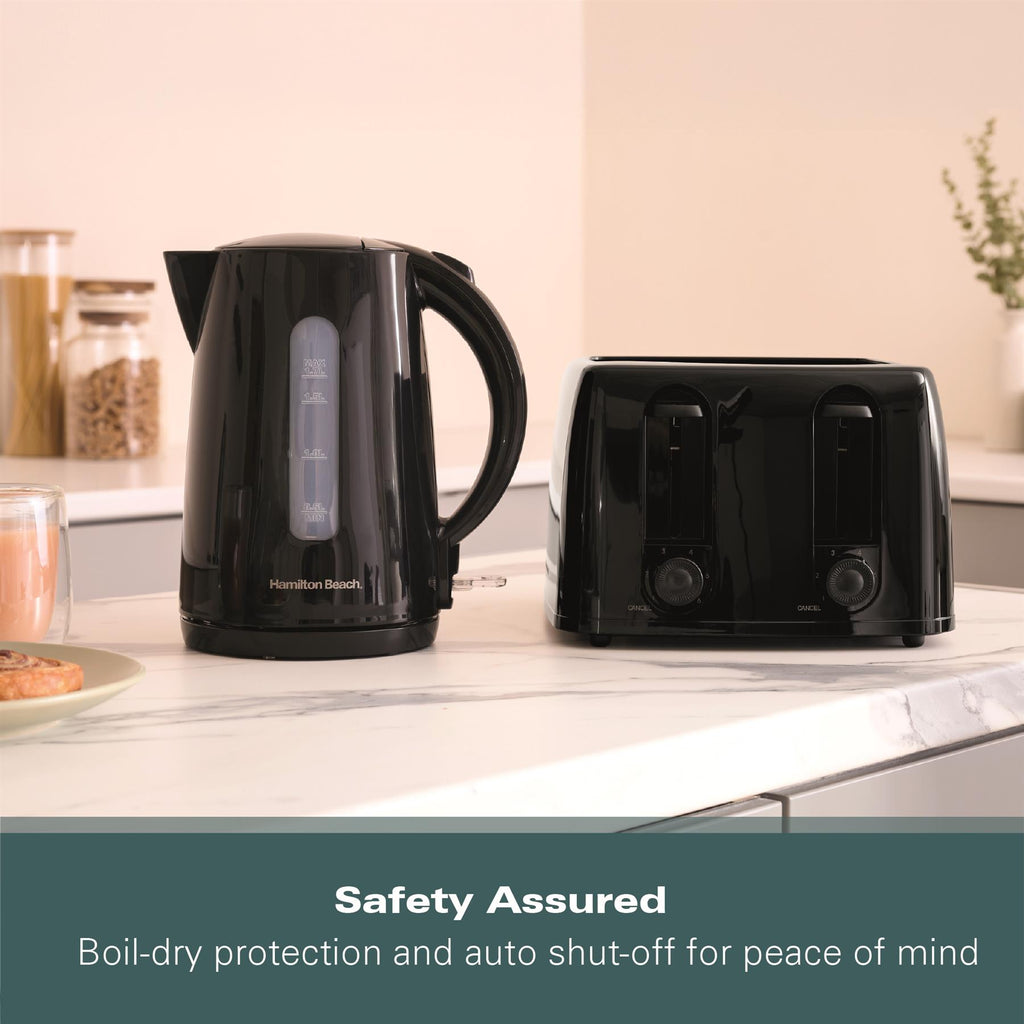 Hamilton Beach Essentials 1.7L Rapid Boil Kettle Black