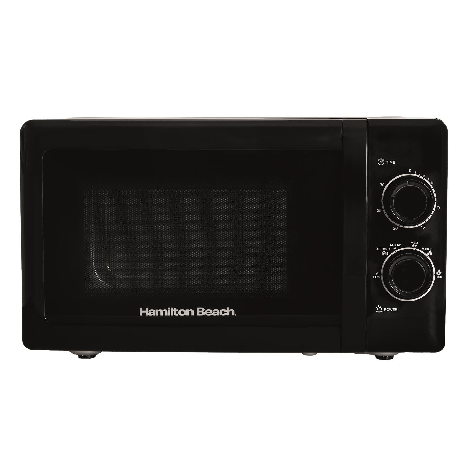 Hamilton Beach 20L Manual Black Microwave With Stainless Steel Cavity