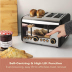 Hamilton Beach Scandi 4 Slice Toaster - Matte Black with Wood Effect - Hamilton Beach UK