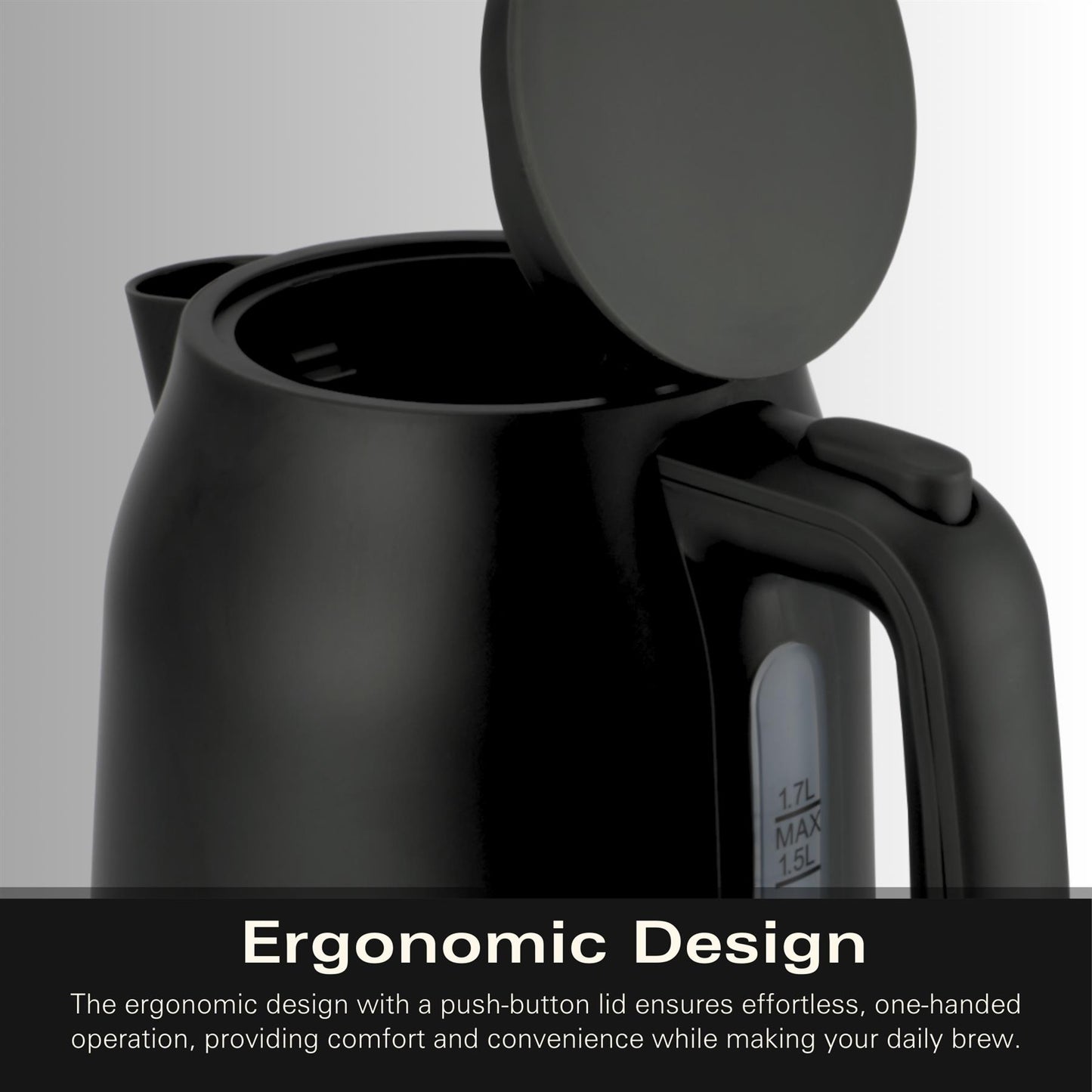 Hamilton Beach Ella 1.7L Matte Black Kettle