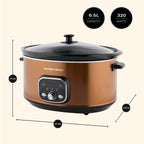 Hamilton Beach Digital 6.5L Oval Slow Cooker - Copper - Hamilton Beach UK