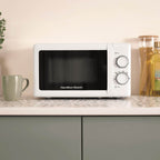 Hamilton Beach 20L Manual White Microwave With Stainless Steel Cavity - Hamilton Beach UK