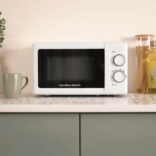 Hamilton Beach 20L Manual Microwave With Stainless Steel Cavity - White - Hamilton Beach UK