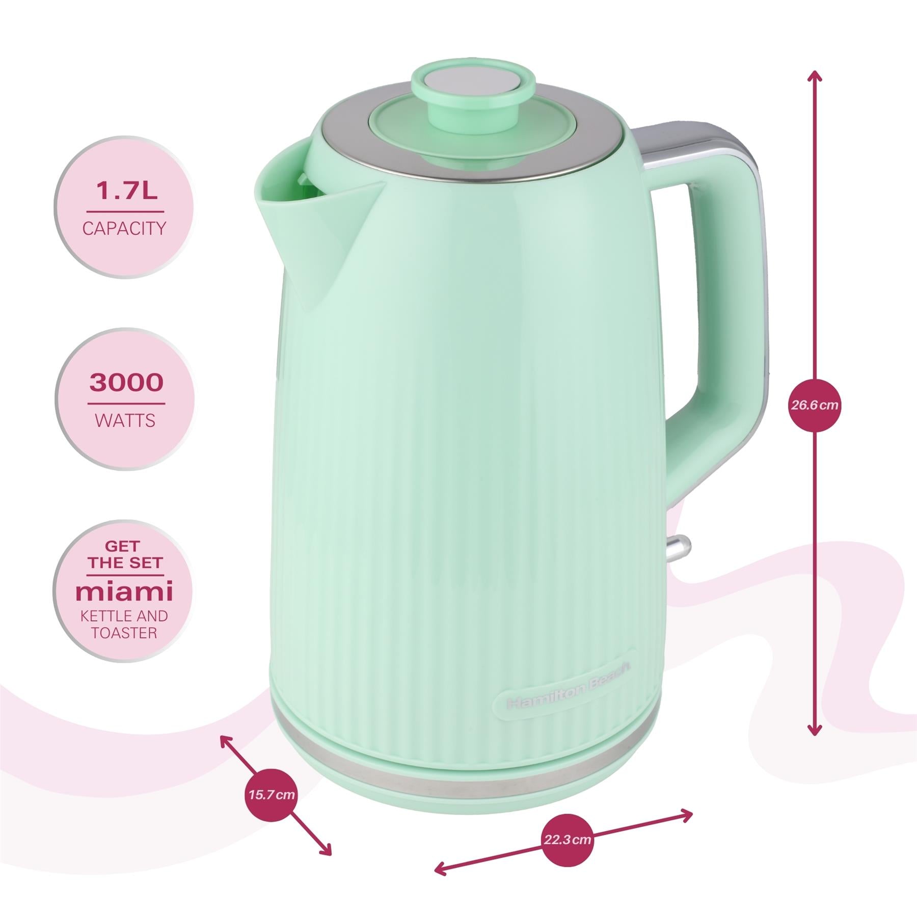 Miami 1.7L Kettle - Mojito Mint