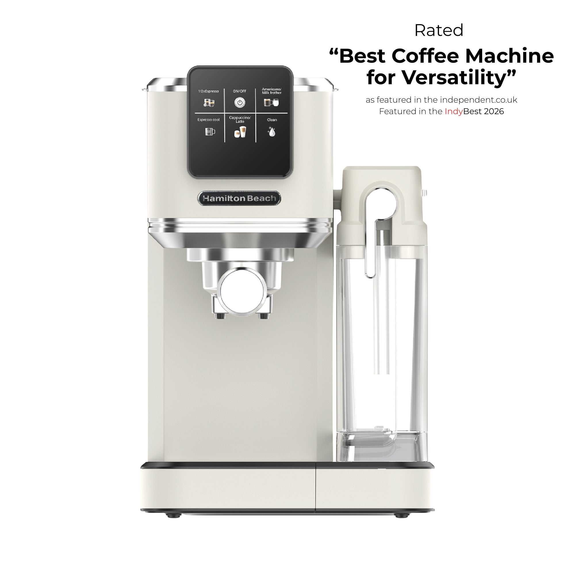Hamilton Beach BaristaPro+ Touch 8-in-1 Espresso Machine Cream