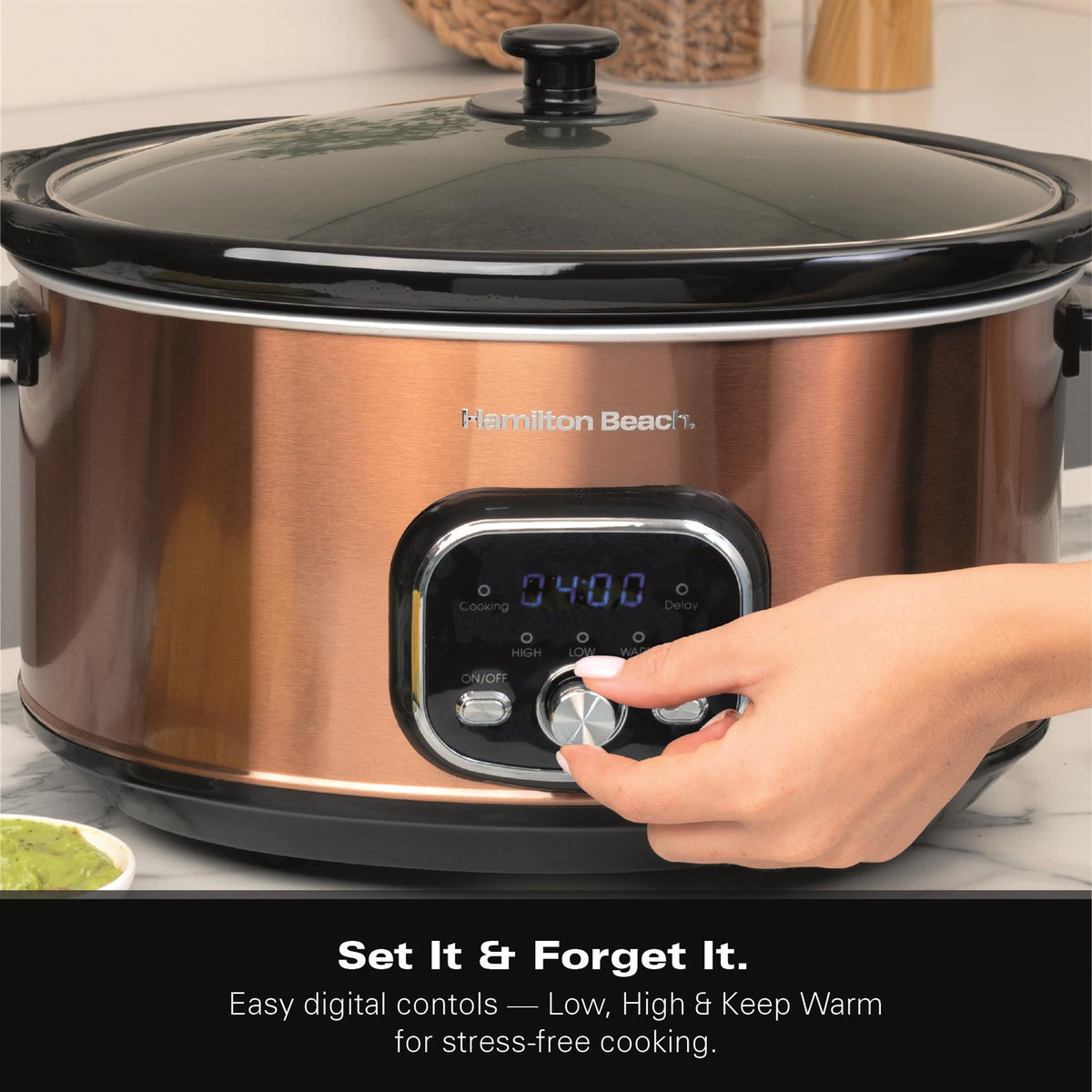 Hamilton Beach 6.5L Digital Slow Cooker - Copper