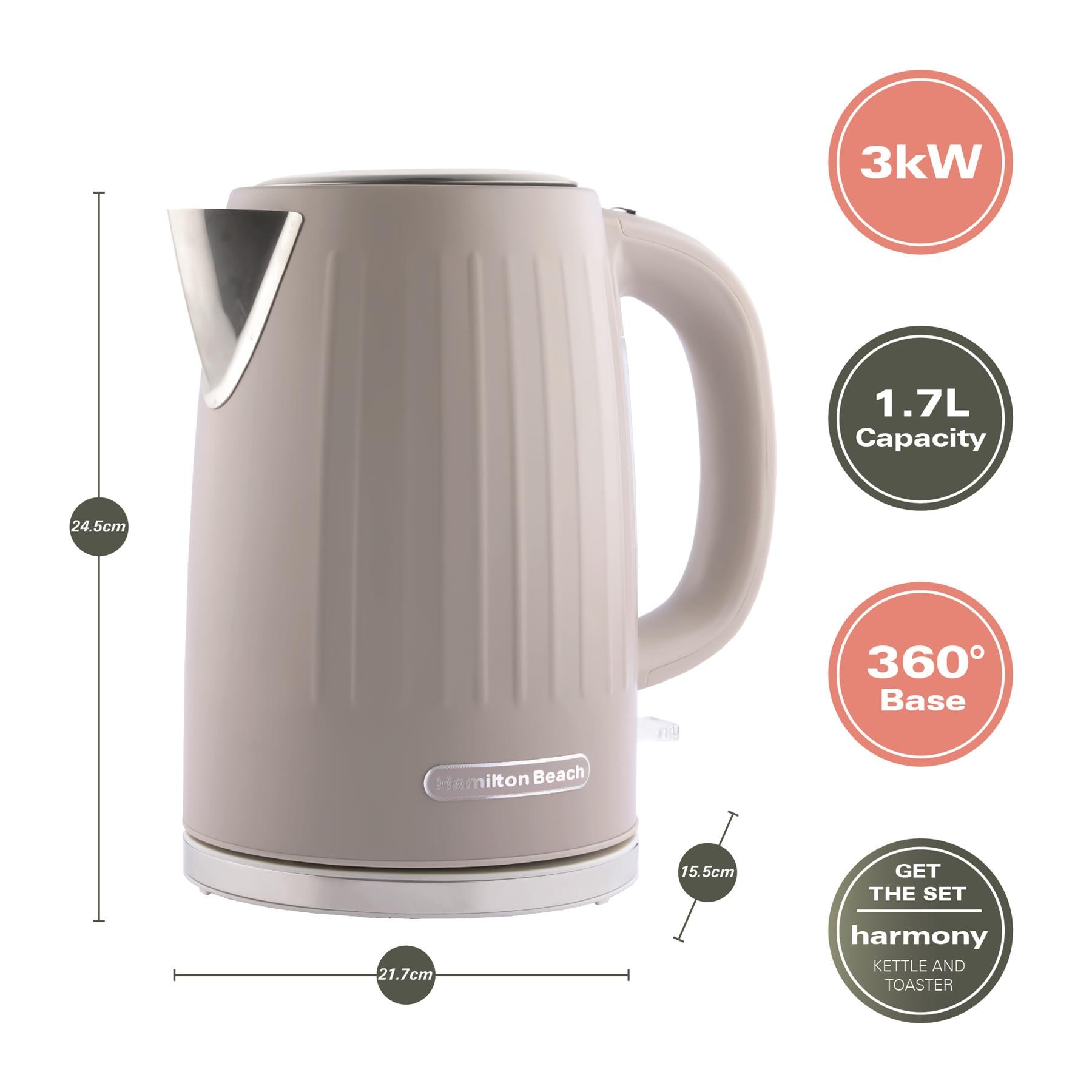 Harmony Kettle & Toaster Set - Cappuccino
