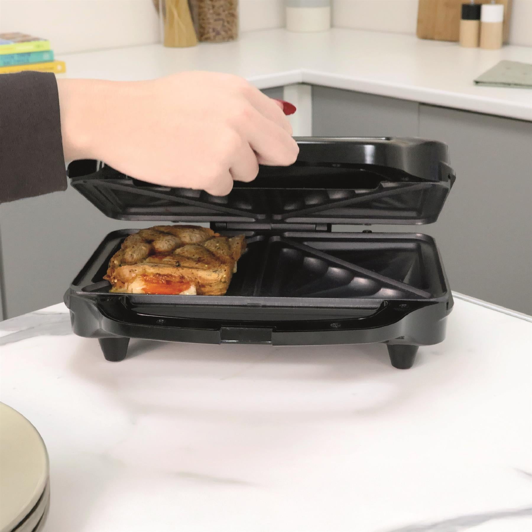 Hamilton Beach Rise Polished Kettle, 2 Slice Toaster & Deep Fill Sandwich Toaster Set - Silver