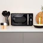 Hamilton Beach Essentials Kettle, 4 Slice Toaster & 20L Retro Microwave Set - Black