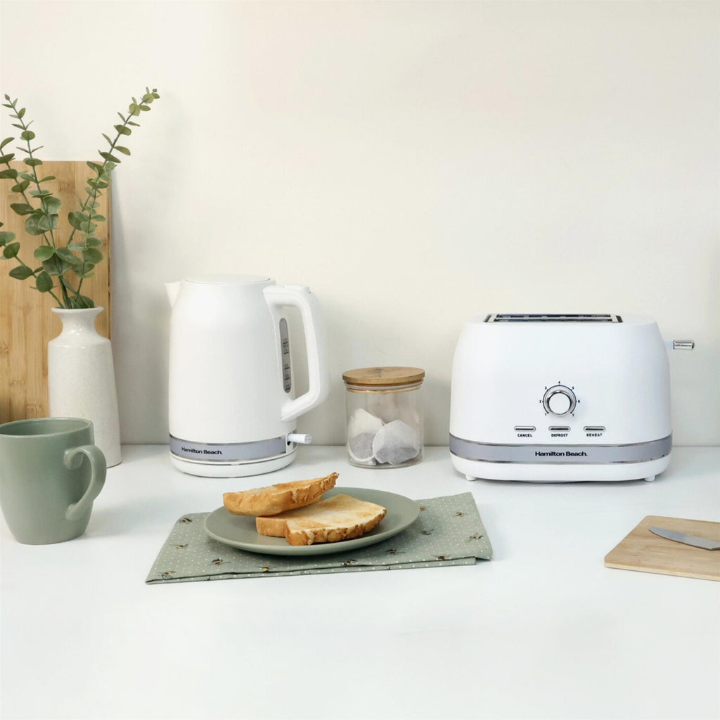 Hamilton Beach Ella White Kettle & Toaster Set
