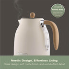 Hamilton Beach Scandi 1.7L Jug Kettle - Matte Cream with Wood Effect - Hamilton Beach UK