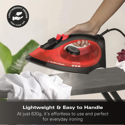 Hamilton Beach ProGlide 2200W Corded Steam Iron - Red & Black