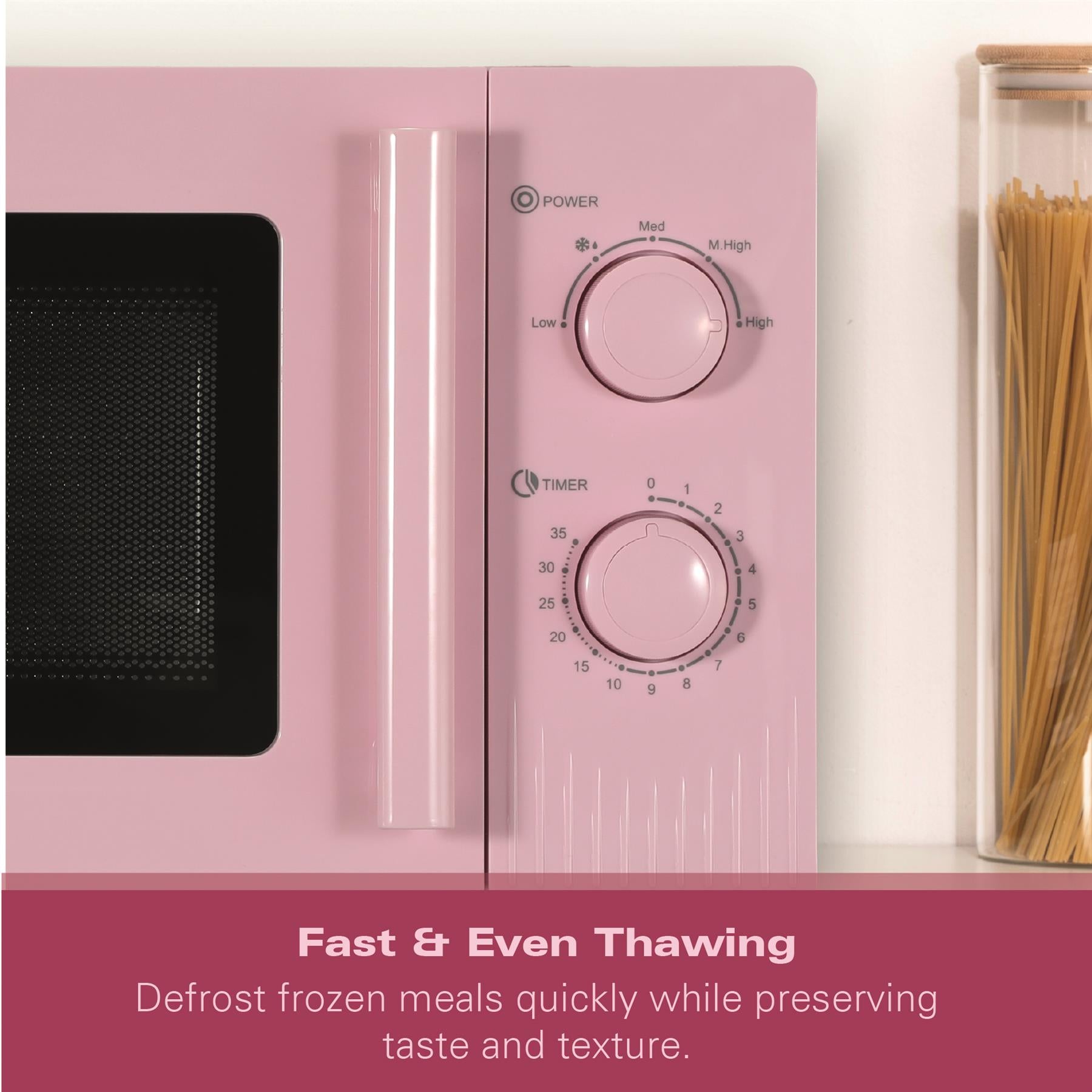Hamilton Beach Miami Manual 800W Microwave - Flamingo Pink