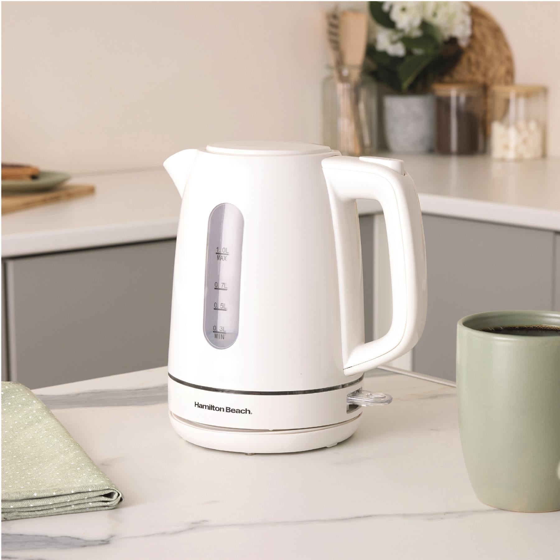 Compact 1L Kettle & Essential 2 Slice Toaster Set - White