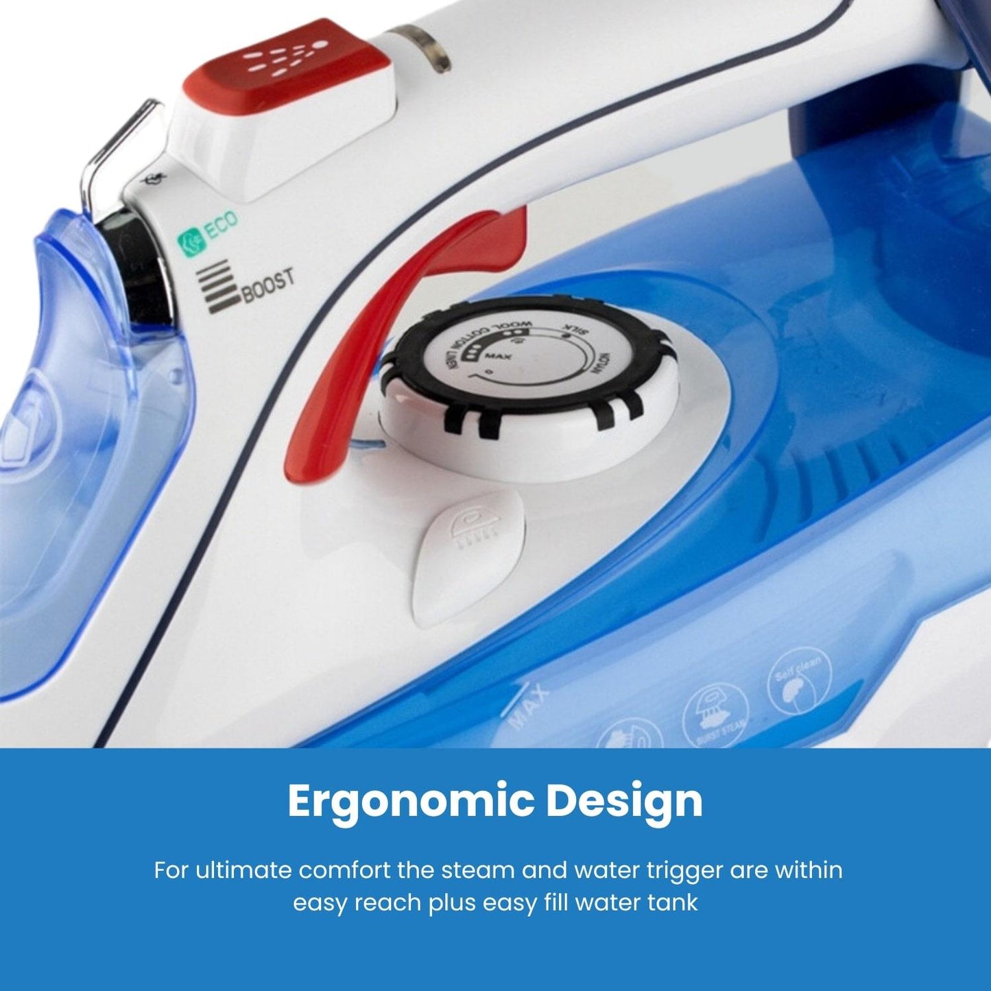 Hamilton Beach Pro SteamMax  White & Blue Steam Iron