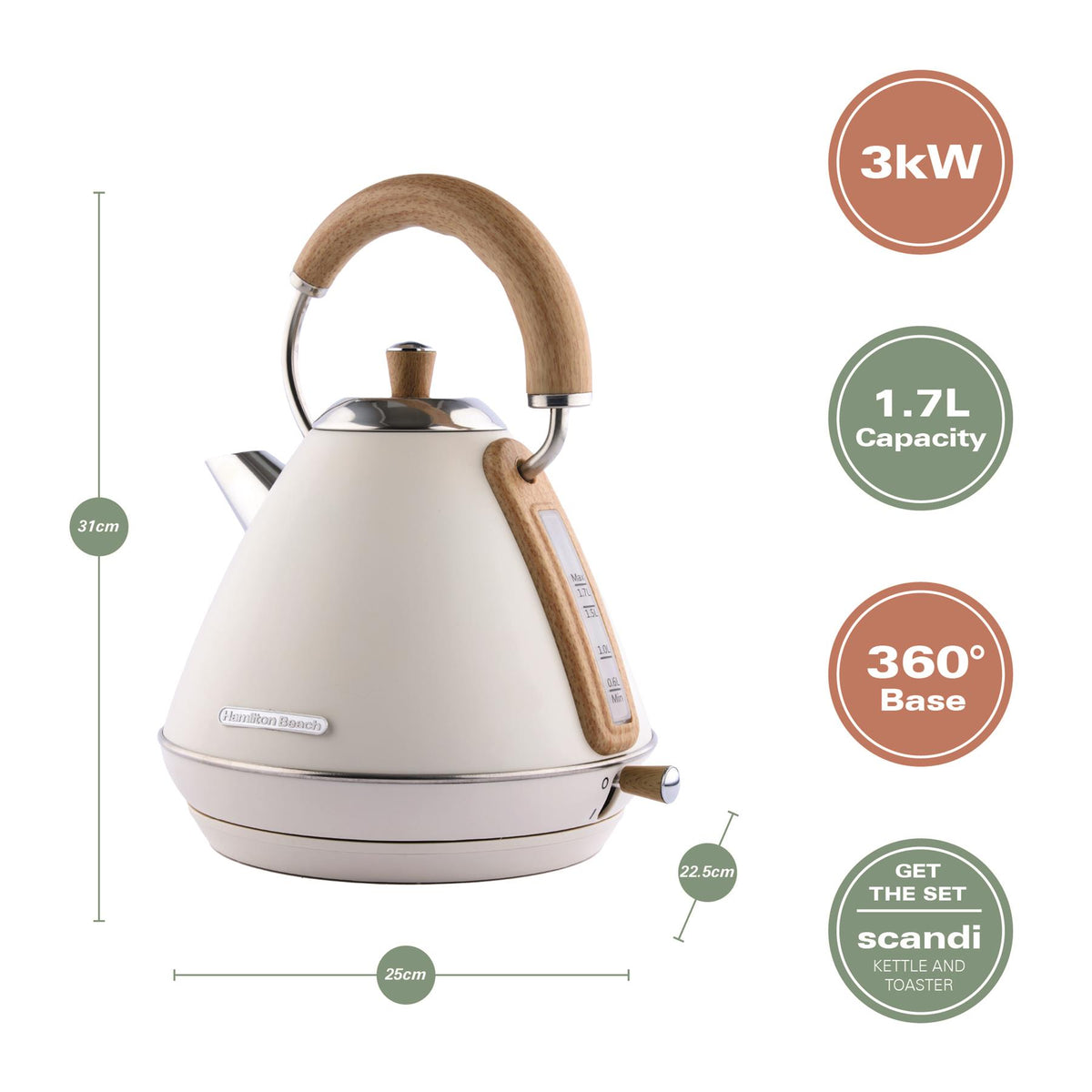 Hamilton Beach Scandi 1.7L Kettle