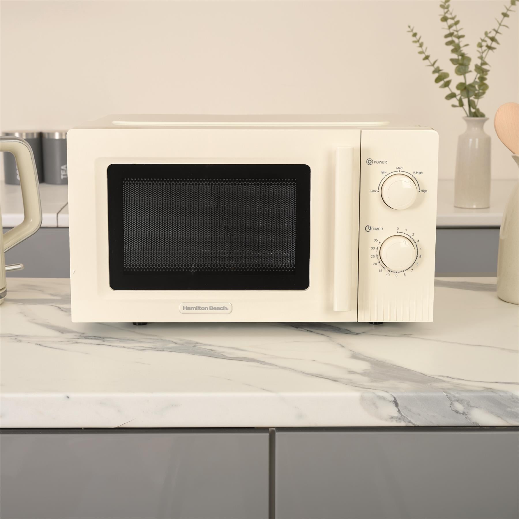 Hamilton Beach Miami Manual 800W Microwave - Sand
