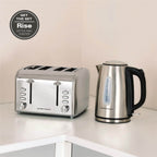 Hamilton Beach Rise Kettle & 4 Slice Toaster Set - Brushed - Hamilton Beach UK